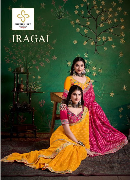 Iragai By Shubh Shree Georgette Embroidered Border Saree Wholesale Online